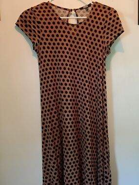 ASOS Camel and Black Polka Dot Dress